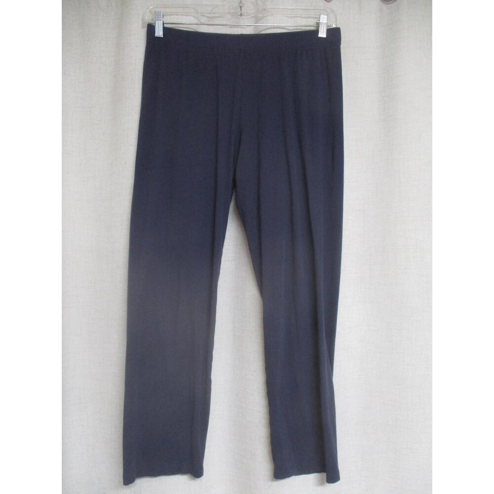HANRO Dark Blue Navy Soft Knit Slim Fit Sea Island Cotton Leggings pants sz L